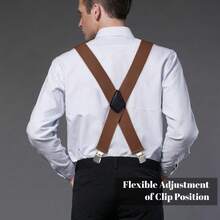 Tirantes X-Back anchos y ajustables de color sólido para hombres y mujeres, de alta resistencia con clips, accesorios de otoño-invierno, disfraz de Halloween, adecuados para adolescentes, jóvenes, hombres, uso casual, al aire libre, deportivo, vacaciones, regalos de graduación, cumpleaños, uso diario