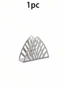 1pc Metal Napkin Holder,Silver Hollow Pattern,Stylish And Simple Gold Triangle Napkin Holder,Napkin Holders For Dining Table Restaurant Decoration, Modern Napkins Holder, Dining Table Napkin Holders For Kitchen (Gold,Silver,Black)