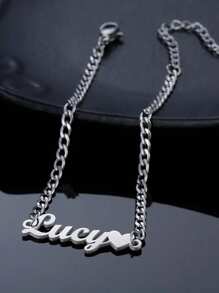 1 Piece Custom Name Bracelet Girl Custom Name Bracelet, Valentine's Day Gift, Ideal Gift For Him Anniversary, Birthday Gift (Customization In English Only), Very Suitable For Couples, Family, Birthdays, Anniversaries, Mother's Day And Other Special Occasions