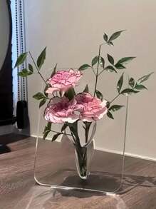 1 Stück Acryl Blumenvase, transparenter Tischblumenhalter, Dekoobjekt für Zuhause, Hydrokultur Pflanzenvase, geeignet für Wohnzimmer, Küche, Bürotisch Dekoration, kreatives Kunstgeschenk