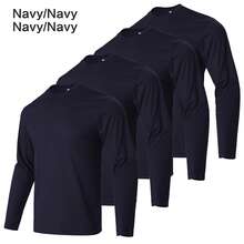 4PCS Men's Performance Long Sleeve T-Shirt - 藏蓝色 - 查看 1