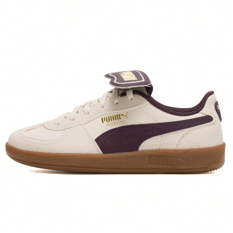 Puma 男女通用 Palermo 高级轻便舒适休闲运动鞋 401744-04 - 雪白色-午夜紫紅 - 查看 1