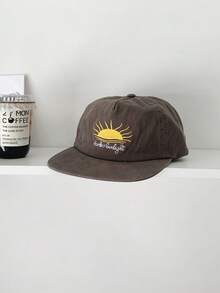 1pc Retro Letter Printed Baseball Cap For Women, Summer Student Versatile Breathable Wide Brim Mesh Cap, Patchwork Color Flat Brim Adjustable Snapback Hat With Embroidered Logo, Street Fashion - Flat Eaves - View 25