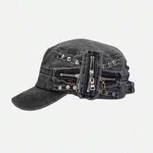 Gorra de béisbol americana de remache retro, estilo plano, de nicho para rostro de persona mayor con cabeza grande