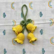 1pc Handmade Crochet Bell Orchid Flower String Keychain Bag Decorative Clasp, Fashion Girl's Backpack Pendant Lovely Flower Backpack/Schoolbag/Purse Pendant, School Supplies Teacher Gifts Back To School Supplies Teacher Accessories Back To School Supplies Gifts For Teachers Crocheted Flower Trinket Gift For Women In Summer - Multicolor - View 13