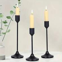12/6pcs European Romantic Candle Holder Set, Polished Metal Tabletop Candle Holders Suitable For Pillar And Cone Candles, Elegant Centerpiece Decor For Christmas, Halloween, Easter, Thanksgiving, Home, Wedding, Party, Anniversary