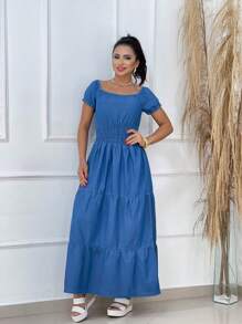 VESTIDO JEANS longo soltinho verão 2025