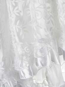 Medieval Renaissance Skirts Tulle Layered Skirt High Low Outfits Steampunk Costume Pirate Dressing - 白色 - 查看 4