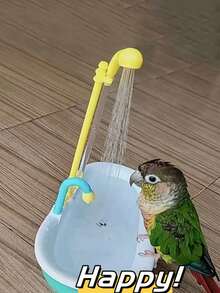 1 件装宠物鸟浴盆，鹦鹉自动洗澡淋浴盆，鸟类适用 - 彩色 - 查看 3