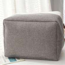 Cestas de almacenamiento grandes con asas, contenedores de almacenamiento de tela para organizar ropa, juguetes, libros, cesta de almacenamiento de lona para oficina, dormitorio, armario, guardería, lavandería (Blanco y Gris)