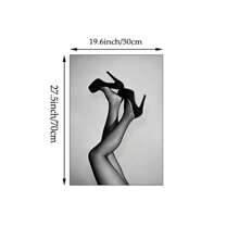 1 pièce Tableau mural représentant une femme avec des talons hauts, impression de mode de luxe stylistique sur canevas. Affiche girly noir et blanc pour décoration de chambre, salon ou collège, chambre d'étudiant. Cadeau pour elle, sans cadre
