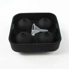 áquina para hacer bolas de hielo de silicona, bola redonda 3D, bolas altas, bandeja de molde de cubo con forma de hielo para congelador, herramientas de barra de cóctel de whisky UTVX - 4 bolas - Ver 5