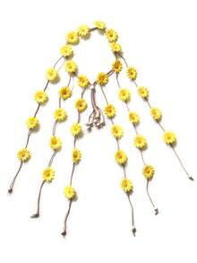 1 件女士波西米亚多色雏菊花环头带，旅行和假日发饰，节日服装装饰万圣节