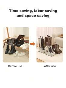Boots Storage Bag, Long Boots And Short Boots Storage Shoe Bag, New Fashion Transparent Shoe Boot Dust Cover, Boot Bags For Women's Tall And Ankle Boots,Travel Home Non-Woven Boot Bag, Zippered Boot Covers With Carry Handles, Thickened Waterproof Portable Handheld Boot Storage Bag, Protective, Breathable, And Space-Saving - Ideal For Travel, Closet Organization, And Shoe Protection, Suitable For Flat Shoes, Ankle Boots And High Boots
