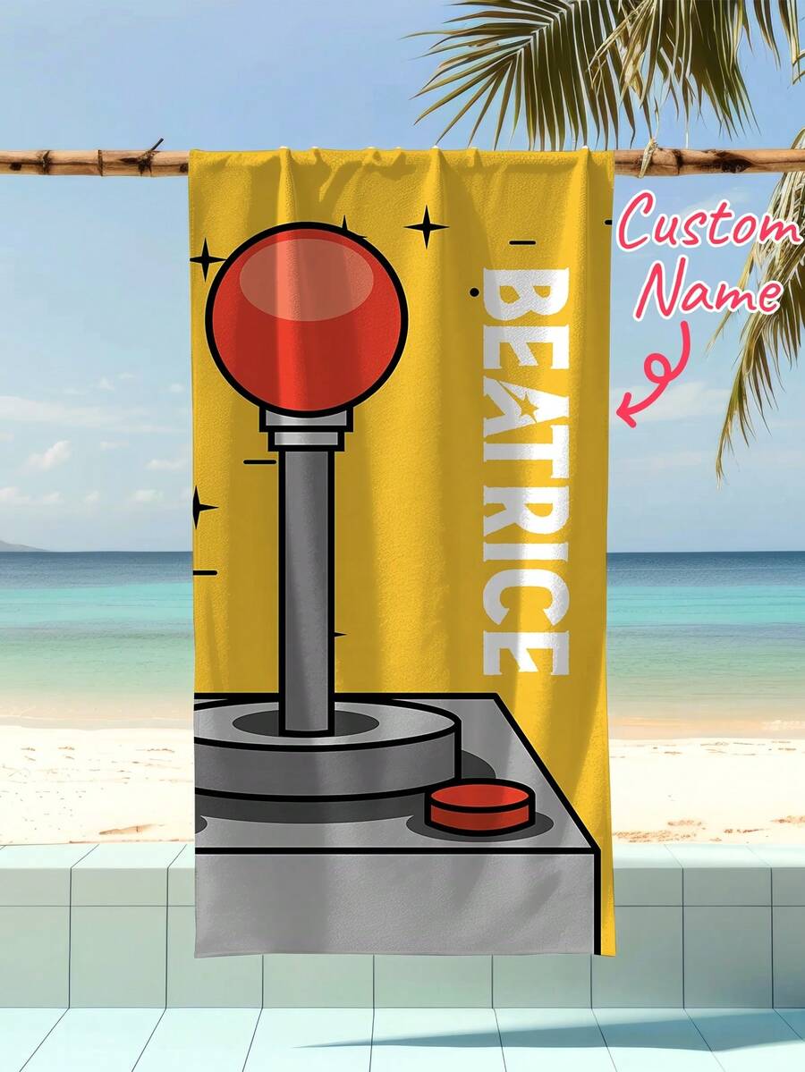 个性化儿童沙滩巾、儿童夏季生日礼物、夏日氛围、女孩海滩之旅、定制沙滩巾、游泳池、海滩装饰