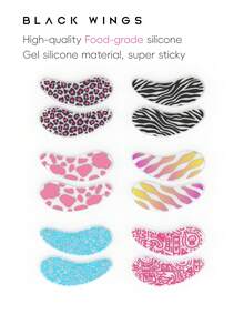 Blackwings 硅胶自粘式可重复使用眼膜，用于提拉和淡化黑眼圈、冷却凝胶眼贴、睫毛延长隔离、睫毛烫隔离垫、可重复使用的睫毛延长工具 - 彩色 - 查看 8