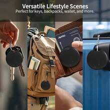 RSH 2pcs Wireless Smart Tags, For Android Find My APP(System Version Needs To Be Above Android 9+),Worldwide Unlimited Distance Precise Positioning Smart Tracker Anti-Loss Device, Suitable For Keys, Backpacks, Wallets, Pets,Suitcases. Replaceable Battery, Battery Life About 1 Year. - Black - View 9