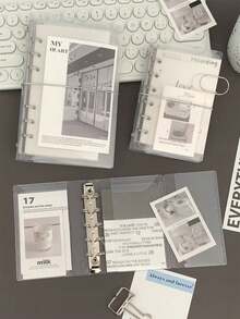 透明哑光活页夹，A6、A7、M5 尺寸，便携可折叠旅行笔记本，可定制封面，适用于预算、钱包、照片存储、办公用品存储，多种尺寸可选，学校用品，返校