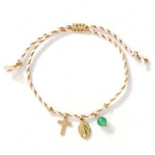 1pc Colorful Woven Religious Bohemian Style Beaded Bracelet Jewelry For Women, Summer Multi-Color Round Bead Accessories