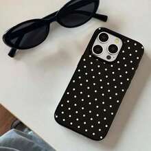 Chic KStyle Polka Dot Cover For IPhone 17 16 15 14 13 12 11 Plus Promax Cases - 黑色 - 查看 3