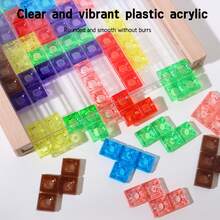 新款儿童拼图3D积木立体拼图玩具3-6岁4思维训练逻辑思维专注力训练亲子互动益智玩具 - 彩色 - 查看 10