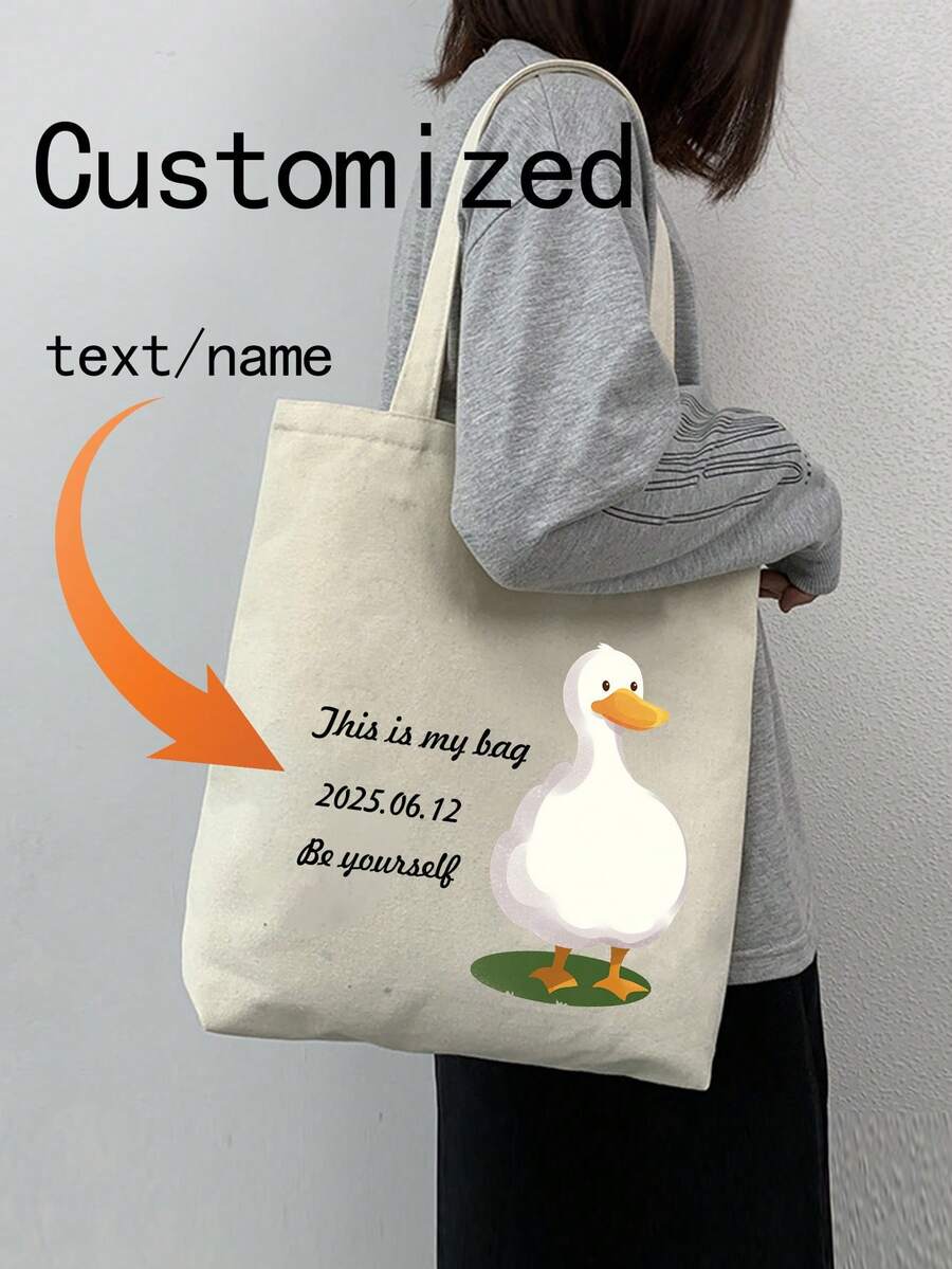 为妈妈或女朋友定制的手提袋，定制副本，单词，短句，励志句子，生日礼物，独特，单肩包，可折叠手提包，购物袋，休闲，时尚，可折叠，大容量，轻便便携