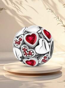 1 PC Heart To Heart Beads Pendant Beads Pendant Ball Suitable For Bracelets DIY Women's Jewelry
