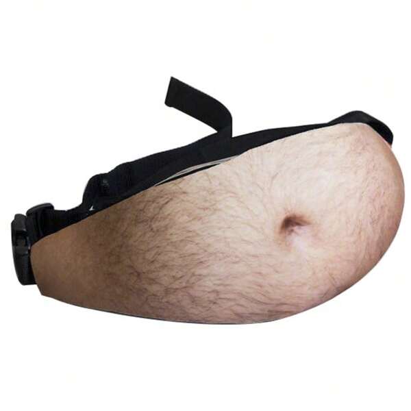 Funny White Elephant Gifts For Men Women Gag Gifts Christmas Gift Exchange,Belly Fanny Pack Dad Bag Fake Beer Belly Waist Pack Unisex Waist Bag