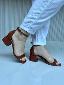 GISELE SANDAL / NUDE, CARAMEL, BLACK. For Parties, Everyday, Office. - Camel - View 2