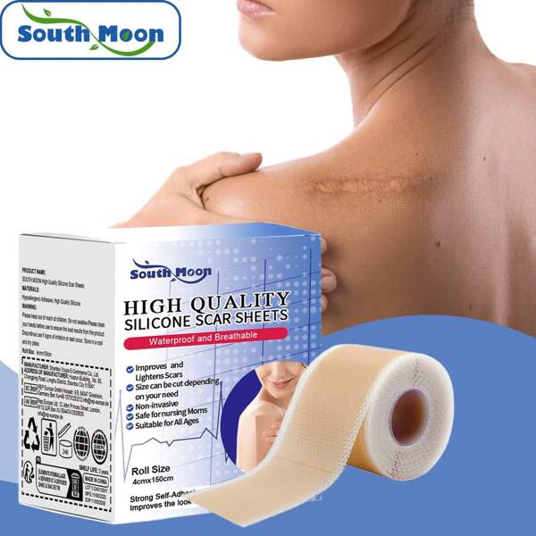 4 Pcs X 150cm Silicone Scar Sheets, Cover Surgery Scars, Waterproof Breathable Skin Scar Beauty Concealer Tape