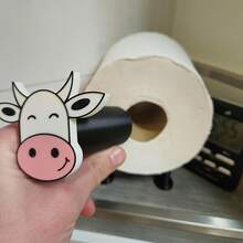 1pc Cute Cow Toilet Paper Holder, Animal Toilet Paper Rack - Bathroom Accessories, Suitable As Gift For Friends, Family, Holidays