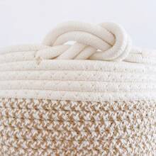 Cesta de almacenamiento tejida, organizador de escritorio, caja decorativa para el hogar, cesta para artículos varios, cesta para el pasillo, cesta para maquillaje para alimentos/juguetes de mascotas, almacenamiento y organización de juguetes/ropa para la habitación de los niños