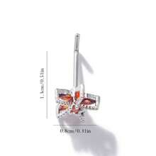 1pc Fashionable Elegant Minimalist Copper & Cubic Zirconia Flower Shaped L-Shaped Nose Stud, Daily Wear, Holiday Party, Birthday Gift For Women