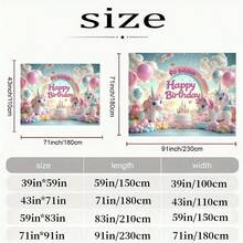[Custom] Personalized Birthday Party Backdrop, Happy Birthday Fairy Background, Gold & Blue Glitter, 100% Polyester, Unicorn & Rainbow, Ideal For Party And Outdoor Decor, Birthday Decoration,Art Activities For Children - 1PC - View 4