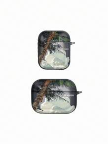 OLISI Capa protetora para fone de ouvido de praia e verão com palmeira de TPU minimalista, 1 peça, adequada para 1/2, 3, 4, Pro