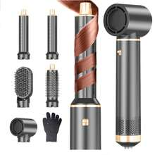 UKLISS The 5-In-1 Hot Air Brush With Interchangeable Attachments Creates Stunning Curls And Smooth Straight Hair Very Quickly In A Compact Design. - UK Plug(220-240V) - View 2