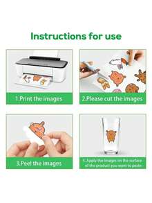 50 piezas de etiquetas transparentes autoadhesivas, tamaño A4, imprimibles, pegatinas de vinilo, compatibles con todas las impresoras de inyección de tinta, 50 hojas - transparente - Ver 3