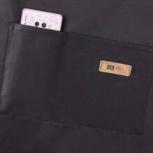 1 件套家用厨房围裙 - 可调节肩带设计，大前口袋成人男女烹饪耐用围裙，四季创意字母 A-Z 印花围裙轻薄围裙餐厅店服务员工作制服 - 黑色 - 查看 6