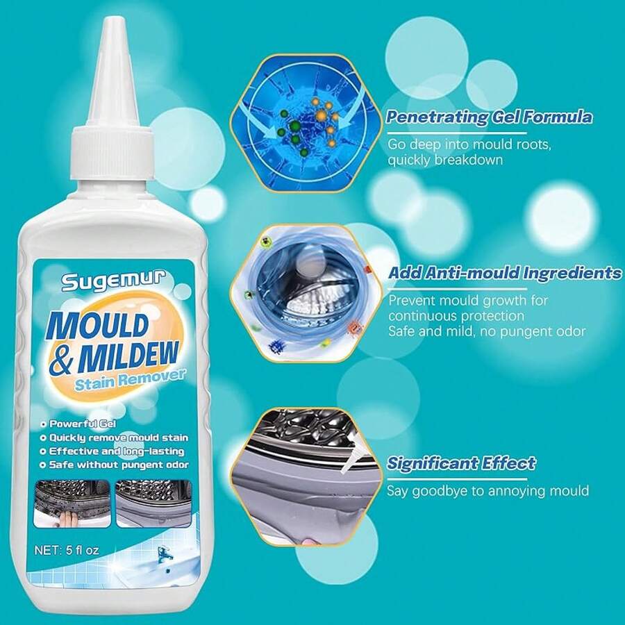 Mould Remover Gel, House Mould Magic, Rge Capacity Mildew Removal, Mold And Mildew Cleaner For Toilet Washing Machine Seal Mold Remover Athroom Kitchen Sink Grout Tile Stains 813256 - 1 Pack - View 1