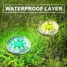 Éclairage solaire au sol, 4 paquets de 8 LED encastrés, lumières solaires étanches pour le jardin, éclairage paysager extérieur, disque lumineux pour allée, pelouse, allée, chemin de promenade (1/4 pièces)