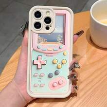 Game Console Pink Pattern Phone Case For Compatible With IPhone 16/15/14/13/12/11/ProMax/Pro/Plus/XSMax/XS/X,For Compatible With Samsung Galaxy S22/S23/S24/S25/Plus/FE/Ultra,Fashion Female Summer Unique Cases Shockproof Anti-Drop Design Tpu Protection Cover Men Casing Girl Women Ultimate Protective Fundas Para Protectores De Celulares Accessories Friend Gift Aesthetic Protector Forro De Teléfono - 粉色 - 查看 5