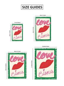 1 Stück Liebe Rosa Poster Wandkunst mittelalterliche Romantik rahmenloses Leinwandbild, vintage Blumen Typografie für Schlafzimmer/Wohnzimmer/Studentenwohnheim, mädchenhafte Party Dekoration & perfektes Valentinsgeschenk (rahmenloses Kunstdruck)