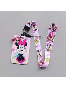 Disney 1-Pack, Stitch Card Holder, Patterned Disney Card Holder, Mickey And Minnie Colored Student Card Holder, 3D Cartoon Stitching Card Holder, Cartoon Slide Card Holder, Meal Card And Bus Card Holder, ID Card Protective Cover, Access Control Campus Card School Supplies, Back To School