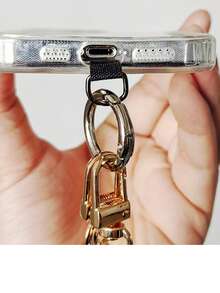 Mobile Phone Lanyard Crossbody Long Style Can Carry Pearl Pickup Chain Women's Phone Case Hanging Chain Bag Shoulder Strap New Style Keychain Bag Charm Purse Charm Keyring - Black - View 2