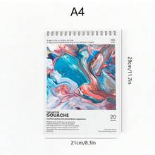 水彩画册、艺术素描册、20页160克艺术图画书、A4/1本、学校用品、返校 - 彩色 - 查看 6