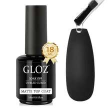 GLOZ 18ml Matte Gel Nail Polish Top Coat, No Wipe Gel Top Coat, Removable Matte Effect, Long-Lasting, DIY Gift, Home Manicure Salon - 無色 - 查看 1