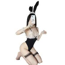 Sexy Lingerie Sexy Lace Bunny Girl Tights Cosplay Uniform Temptation Passion Open Crotch Pure Desire Suit - 黑色+同款襪 - 查看 6