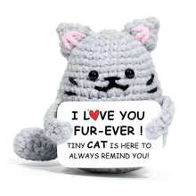 1件手工编织毛绒玩偶挂饰，充满正能量的鼓励话语，也可作为小礼物送给亲朋好友。可爱的编织玩具非常适合摆放在家中的客厅和书桌上，作为生日礼物或房间装饰的装饰品。可爱的玩偶礼物设计和鼓励的话语温暖又甜蜜！这些可爱的玩偶将永远是你的朋友，它们会让你感到轻松快乐！ - 彩色 - 查看 10