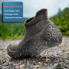 BULLIANT Men Slipper Socks,Grip Socks Hiking Shoes Barefoot Shoes Outdoor Walking Exercises - 灰色混色/玫瑰紅6254 - 查看 2