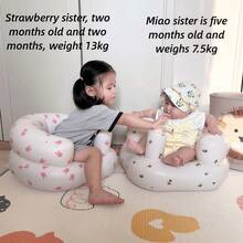 Infant Seat With Built-In Air Pump, Baby Back Support, Sofa Chair, Correct Sitting Posture, Portable Infant Birthday Chair, Floor Mat - Multicolor - View 2